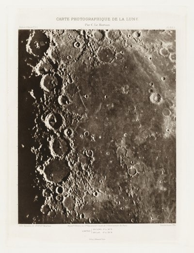 Carte photographique de la lune, planche XIX.A (Carta fotográfica de la Luna, plancha XIX.A),26 de diciembre de Charles le Morvan