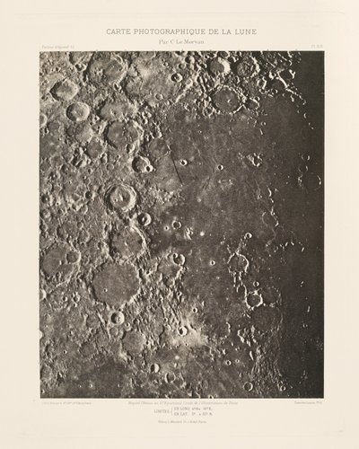 Carta fotográfica de la Luna, lámina XIX,6 de febrero de Charles le Morvan