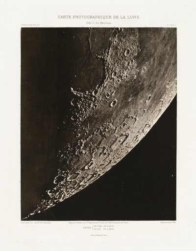 Carte photographique de la lune, planche XVII.A (Carta fotográfica de la Luna, plancha XVII.A),27 de agosto de Charles le Morvan