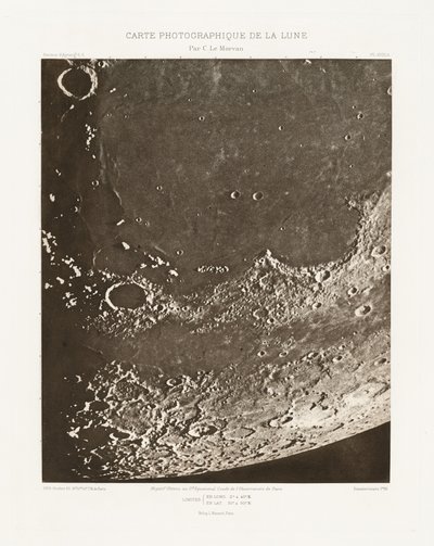 Carte photographique de la lune, planche XVIII.A (Carta fotográfica de la Luna, plancha XVIII.A),20 de octubre de Charles le Morvan