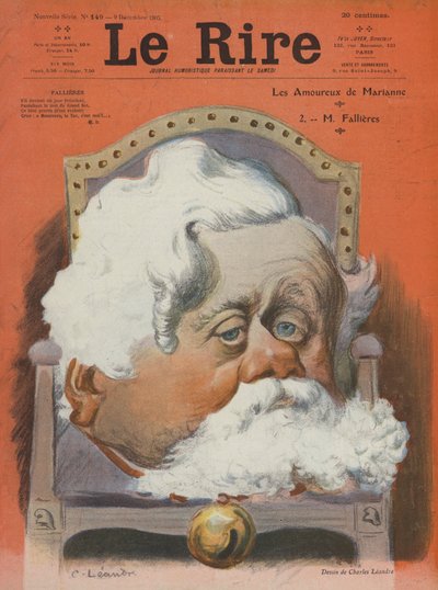 Armand Fallieres, político francés. Ilustración para Le Rire de Charles Leandre
