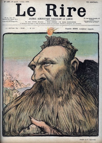 Auguste Rodin (1840-1917) escultor - Caricatura de Charles Leandre (1862-1934) en 