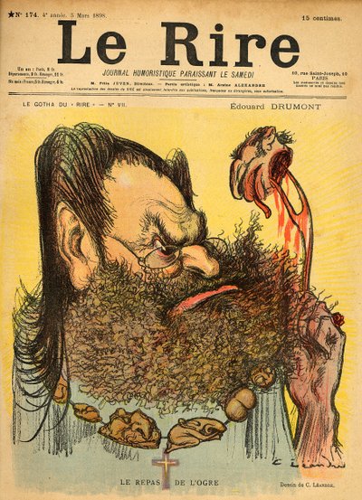 Caricatura de Edouard Drumont, de la portada de 