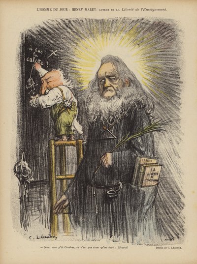 Caricatura del periodista y político francés Henry Maret y el Primer Ministro Emile Combes de Charles Leandre