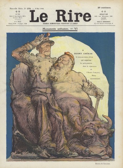 Caricatura de Henry Cheron, Subsecretario de Estado de Guerra de Francia (Ilustración para Le Rire) de Charles Leandre