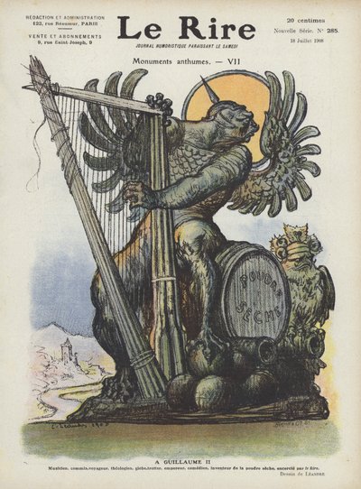 Caricatura del Kaiser Guillermo II de Alemania. Ilustración para Le Rire de Charles Leandre
