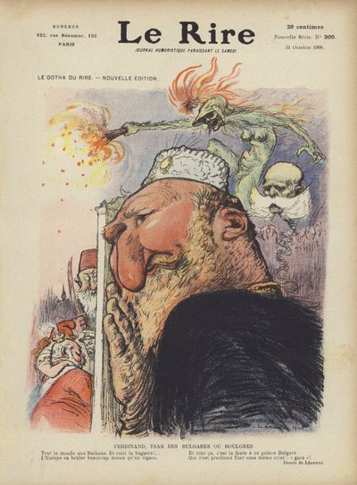 Caricatura del Zar Fernando I de Bulgaria. Ilustración para Le Rire de Charles Leandre