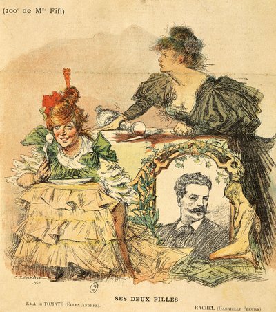 Caricatura para la doscientas réplica de Mademoiselle Fifi, de la novela de Guy de Maupassant de Charles Leandre
