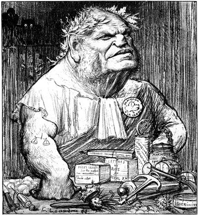 Caricatura de René Berenger en el periódico satírico "Le Rire" de Charles Leandre