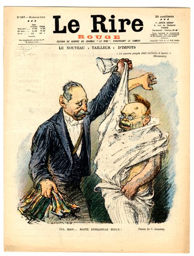 Portada de "Le Lire rouge", Satírico en N & B de Charles Leandre