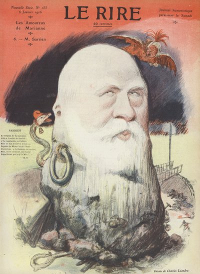 Ferdinand Sarrien, político francés. Ilustración para Le Rire de Charles Leandre