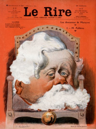 Portada del periódico satírico francés "Le Rire" 9 de diciembre de Charles Leandre