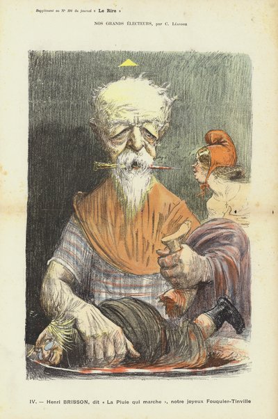 Henri Brisson, político francés, ilustración para Le Rire de Charles Leandre