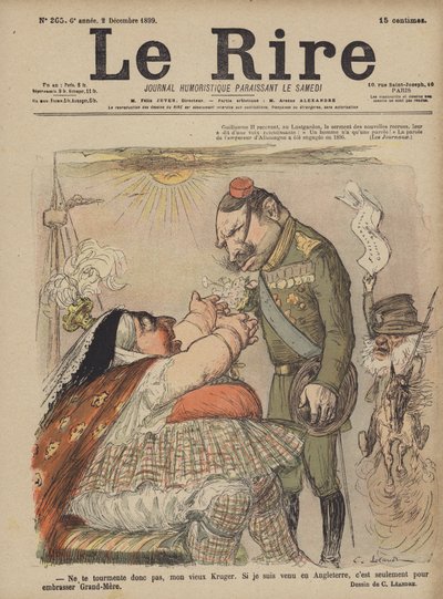 Kaiser Wilhelm II y la Reina Victoria, Ilustración para Le Rire de Charles Leandre
