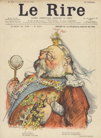 Rey Eduardo VII de Inglaterra, Ilustración para Le Rire de Charles Leandre