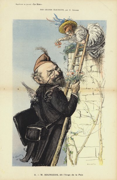 Leon Bourgeois, político francés, ilustración para Le Rire de Charles Leandre