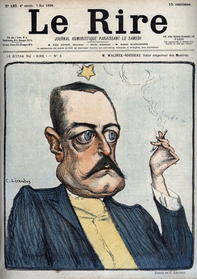 M. Waldeck-Rousseau futuro emperador de los Moderados - Caricatura de Pierre Waldeck Rousseau (1846-1904) por Charles Leandre (1862-1934) en 