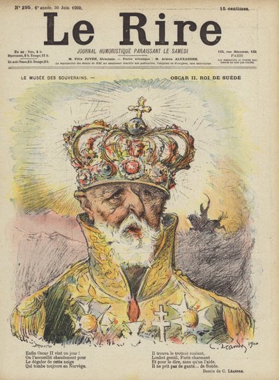 Oscar II, Rey de Suecia, Ilustración para Le Rire de Charles Leandre