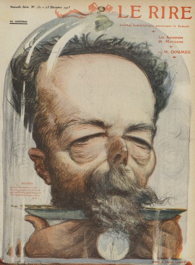Paul Doumer, político francés. Ilustración para Le Rire de Charles Leandre