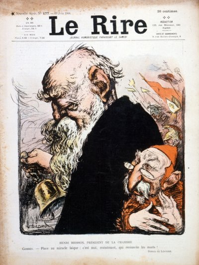 Ilustración satírica de Eugene Henri Brisson portada de Le Rire 1906 de Charles Leandre