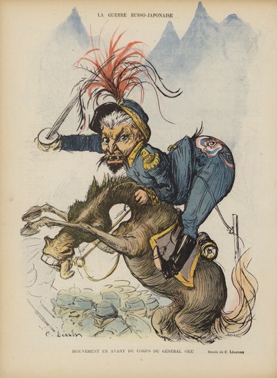 La guerra ruso-japonesa. Ilustración para Le Rire de Charles Leandre