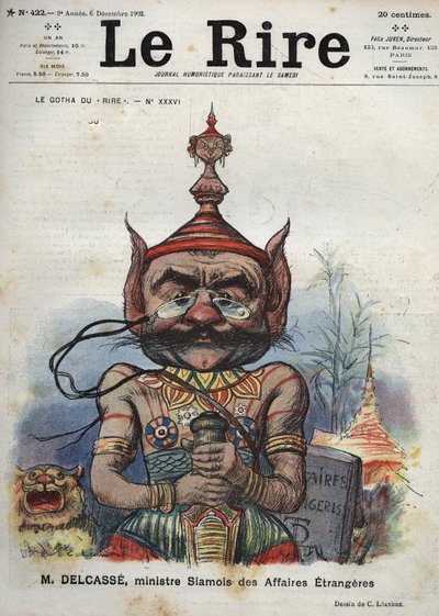 Théophile Delcassé (1852-1923), político francés - Le Gotha du “Rire”, No. XXXVI, M. Delcassé, Ministro de Asuntos Exteriores de Siam - Caricatura de Charles Léandre - (6 de diciembre de 1902) de Charles Leandre