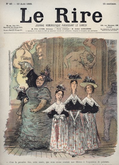 Esta es la primera vez, este año, que llevamos a nuestras chicas a la exposición de pintura - caricatura de Charles Leandre (1862-1934) en "Le Rire" del 10 de agosto de Charles Leandre