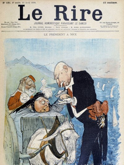 Victoria y Félix Faure en Niza - por Léandre, en "Le Rire" del 23/04/1898 de Charles Leandre