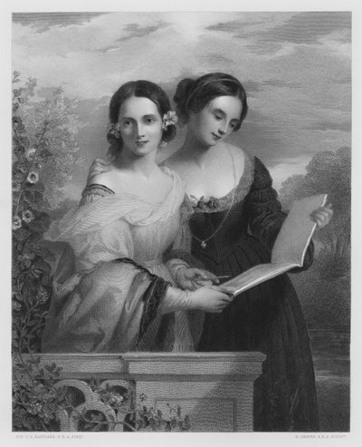 Las hermanas, del cuadro en la Colección Real (grabado) de Charles Lock (after) Eastlake