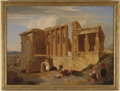 El Erecteum, Atenas, con figuras en primer plano de Charles Lock Eastlake