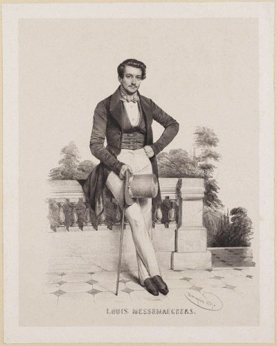 Retrato del compositor Louis Messemaeckers de Charles Louis Baugniet