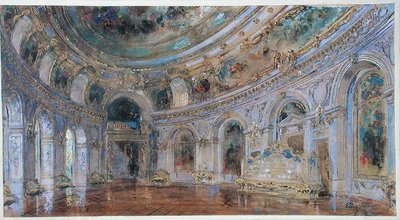 Salón de banquetes en el Palacio Real de Laeken, c.1910 de Charles Louis Girault