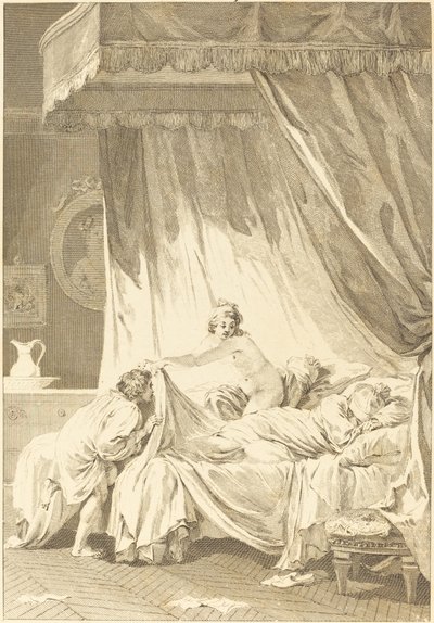 Joconde: La cama de Charles Louis Lingée after Jean Honoré Fragonard