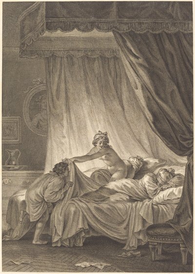 Joconde: La Cama de Charles Louis Lingée after Jean Honoré Fragonard