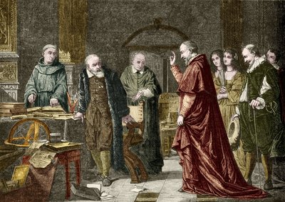 Cautiverio de Galileo Galilei, astrónomo italiano (1564-1642), grabado después de la pintura de Charles Muller de Charles Louis Lucien (after) Muller