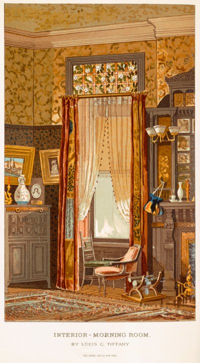 Sala de mañana 1881, de Charles Louis Tiffany, de Womans Handiwork in Modern Homes de C. Harrison, Nueva York 1881 de Charles Louis Tiffany