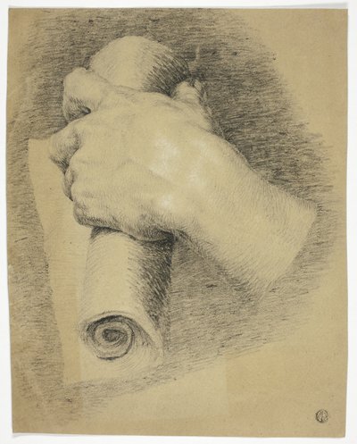 Mano con rollo de papel de Charles Lucy