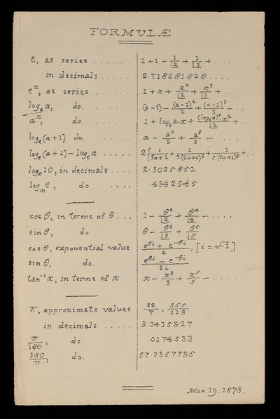 Fórmulas, Oxford de Charles Lutwidge Dodgson
