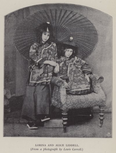 Lorina y Alice Liddell (foto en blanco y negro) de Charles Lutwidge Dodgson