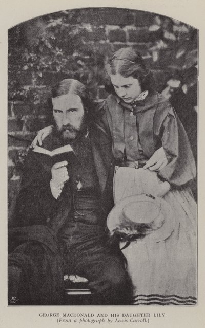 George Macdonald y su hija Lily (foto en blanco y negro) de Charles Lutwidge Dodgson