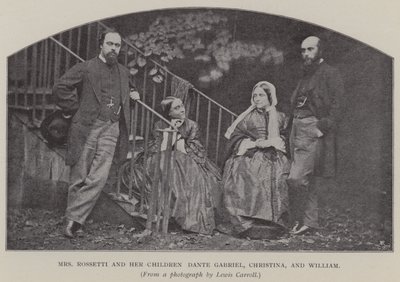 Sra. Rossetti y sus Hijos Dante Gabriel, Christina y William de Charles Lutwidge Dodgson