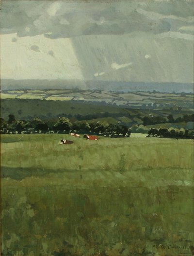 Un paisaje otoñal con ganado descansando de Charles Marie Dulac