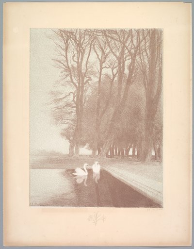 Suite de paisajes: paisaje, placa 6, nota, lirios de Charles Marie Dulac