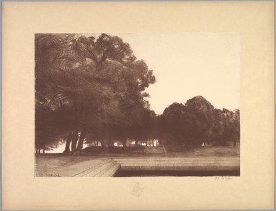 Suite de paisajes: paisaje, lámina 7, nota, amapolas de Charles Marie Dulac