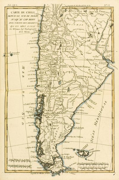 Chile, desde el sur de Perú hasta el Cabo de Hornos, de 
