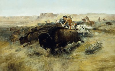 Caza de búfalos no. 7, 1892-1895 de Charles Marion Russell