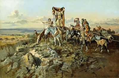 Tras la estela de los cazadores, 1896 de Charles Marion Russell