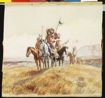 Partida de guerra india, 1902 de Charles Marion Russell