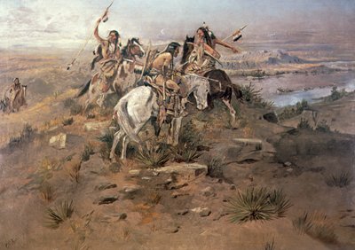 Indios descubriendo a Lewis y Clark de Charles Marion Russell