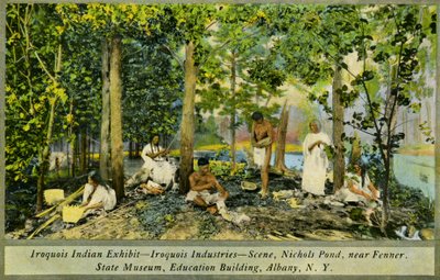 Exhibición de Indios Iroqueses, Museo Estatal, Albany de Charles Marion Russell